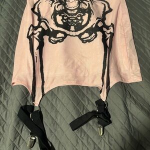 Killstar Light pink skeleton skirt